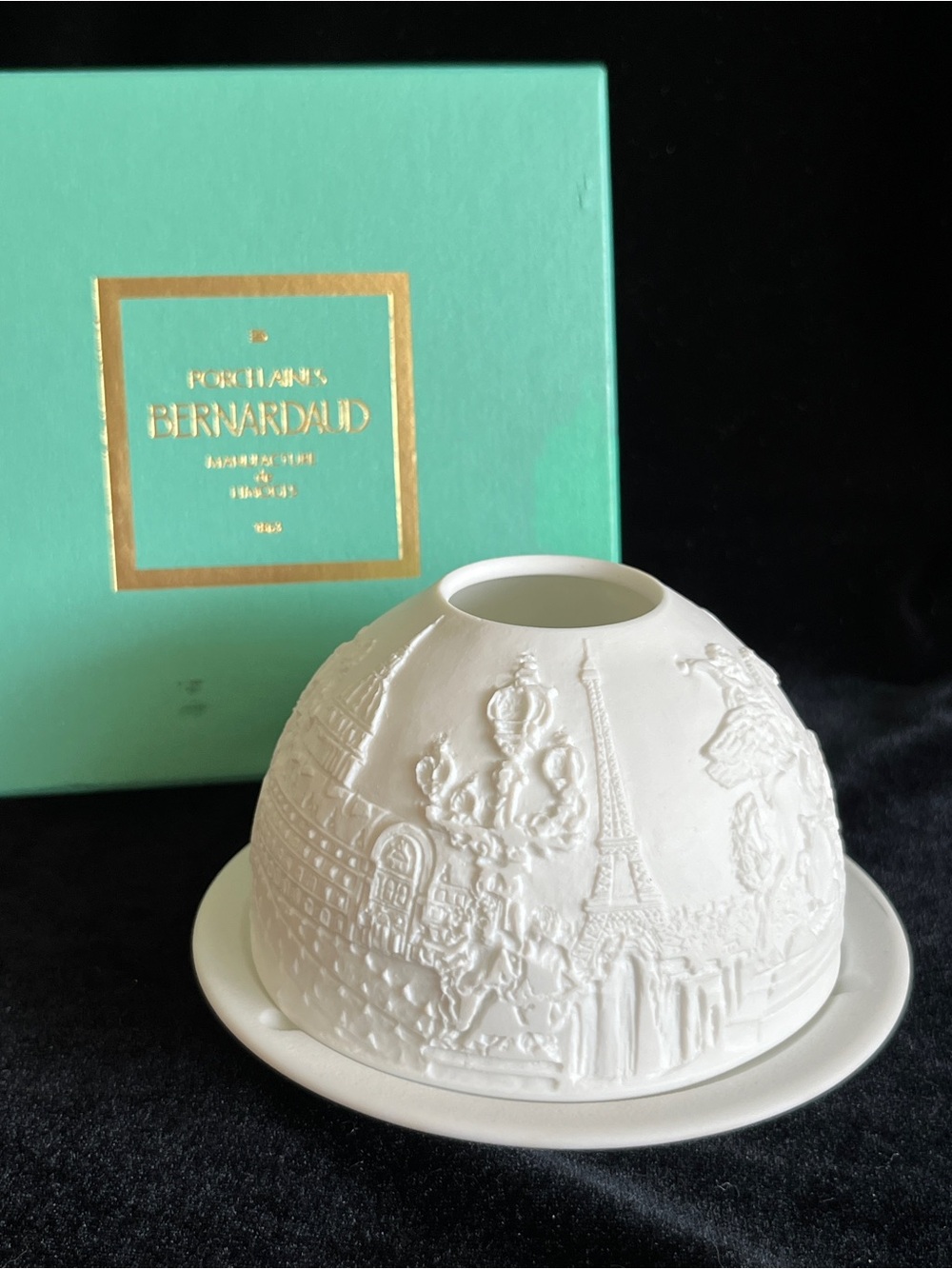 Vintage Bernardaud Limoges Lithophane Tea Fairy Light Paris along the Seine